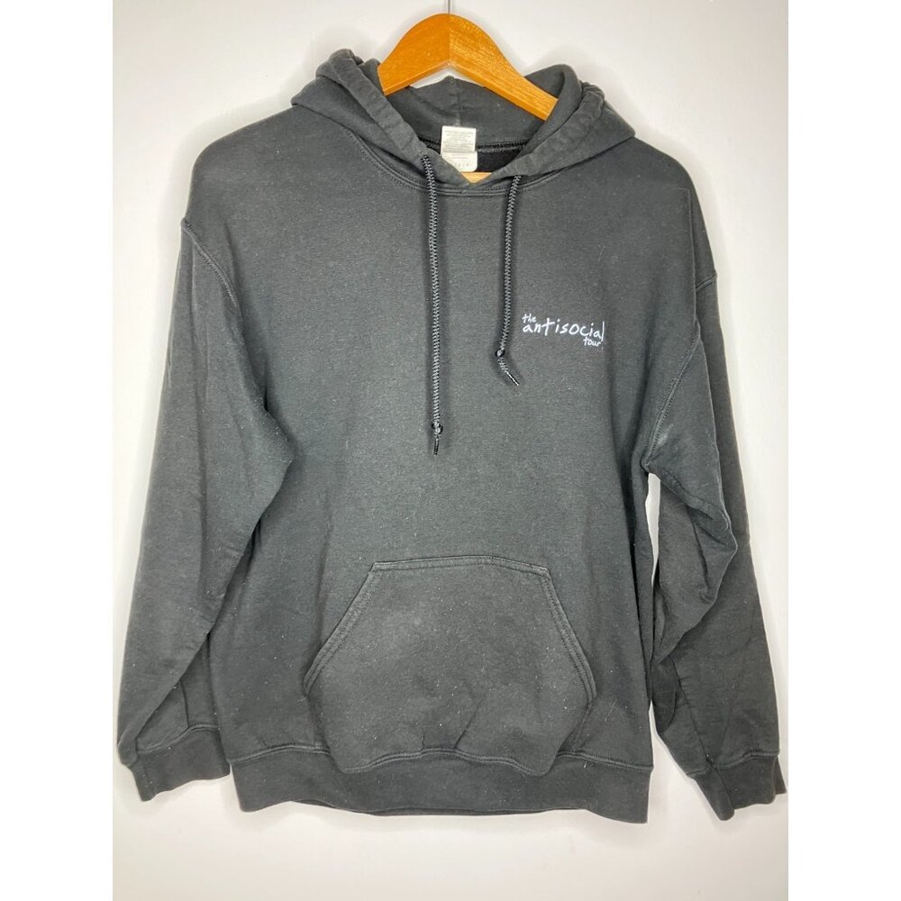 Roddy Ricch The Anti-Social Tour Rap Concert Black Hoodie M DISTRESSED READ
